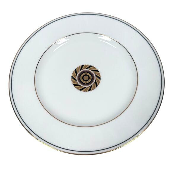 Noritake New Lineage Salad Plates White Gold Rim Bone China Sinclair 4738 Lot 5 - Picture 2 of 5